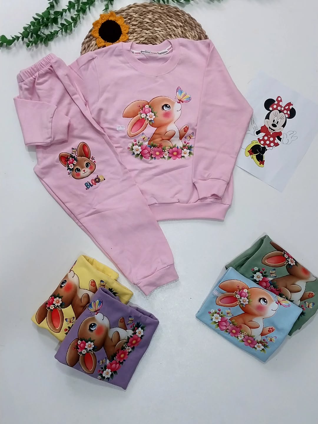 بلوز و شلوار خرگوش و پروانه بچگانه جنس پنبه