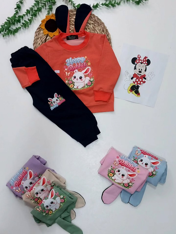 ست بلوز شلوار کودک خرگوشی پنبه